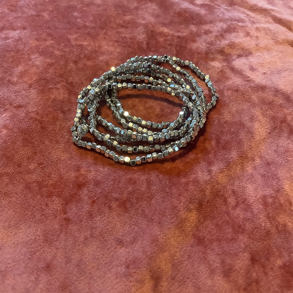 Beautiful silver beaded bracelets